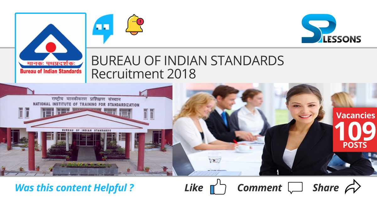 Bureau Of Indian Standards Recruitment