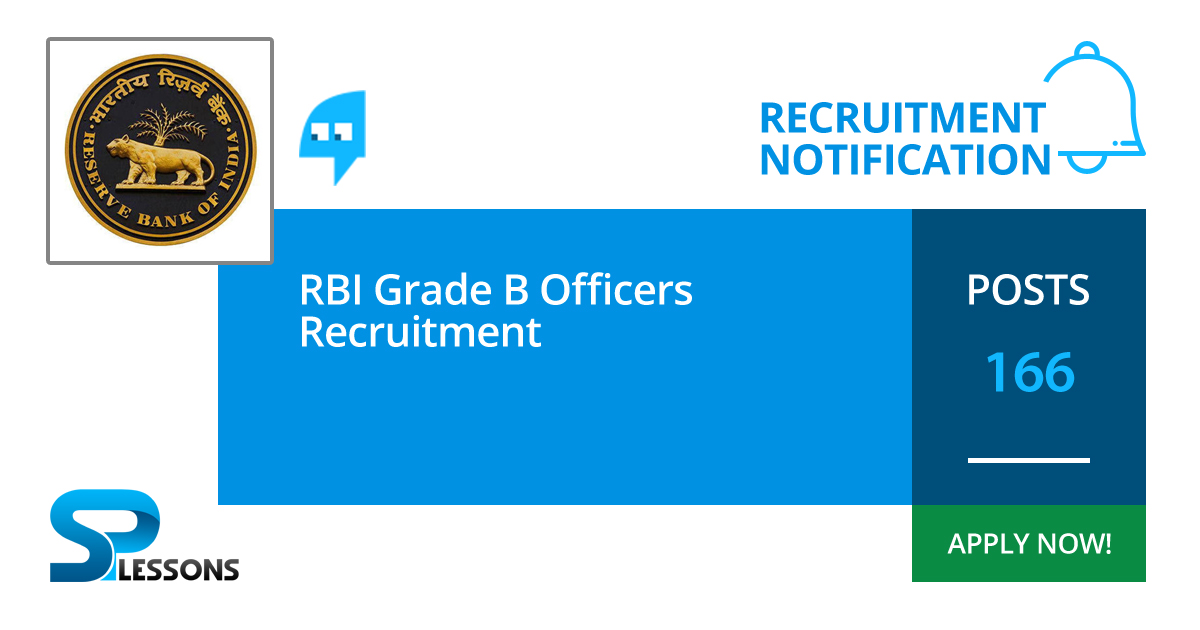 RBI Grade B Officers Recruitment